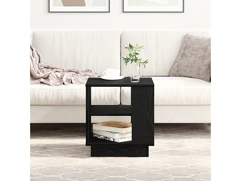 Table basse Noir Chêne 40x40x43 cm Bois d'ingénierie