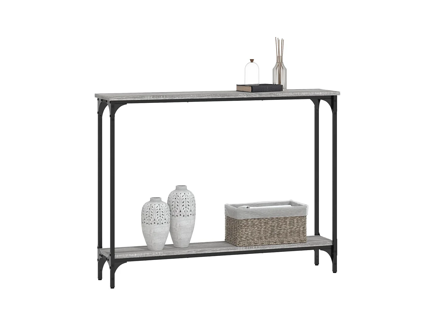 Sonoma grijze consoletafel 100x22,5x75 cm bewerkt hout