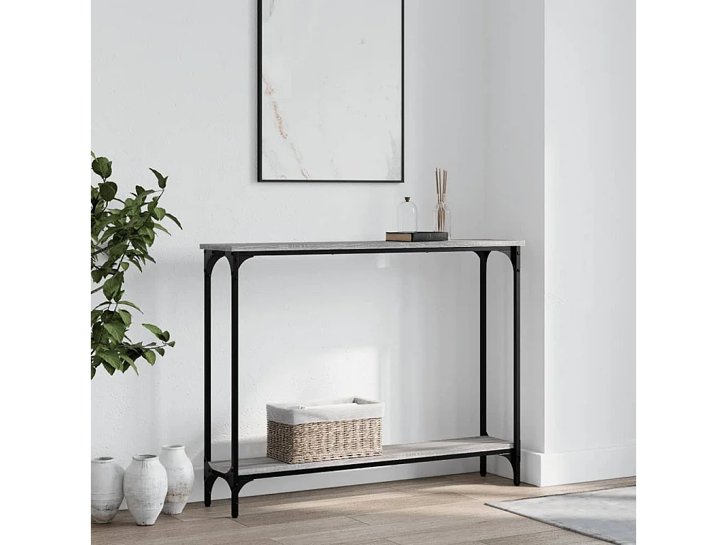 Table console sonoma gris 100x22,5x75 cm bois d'ingénierie