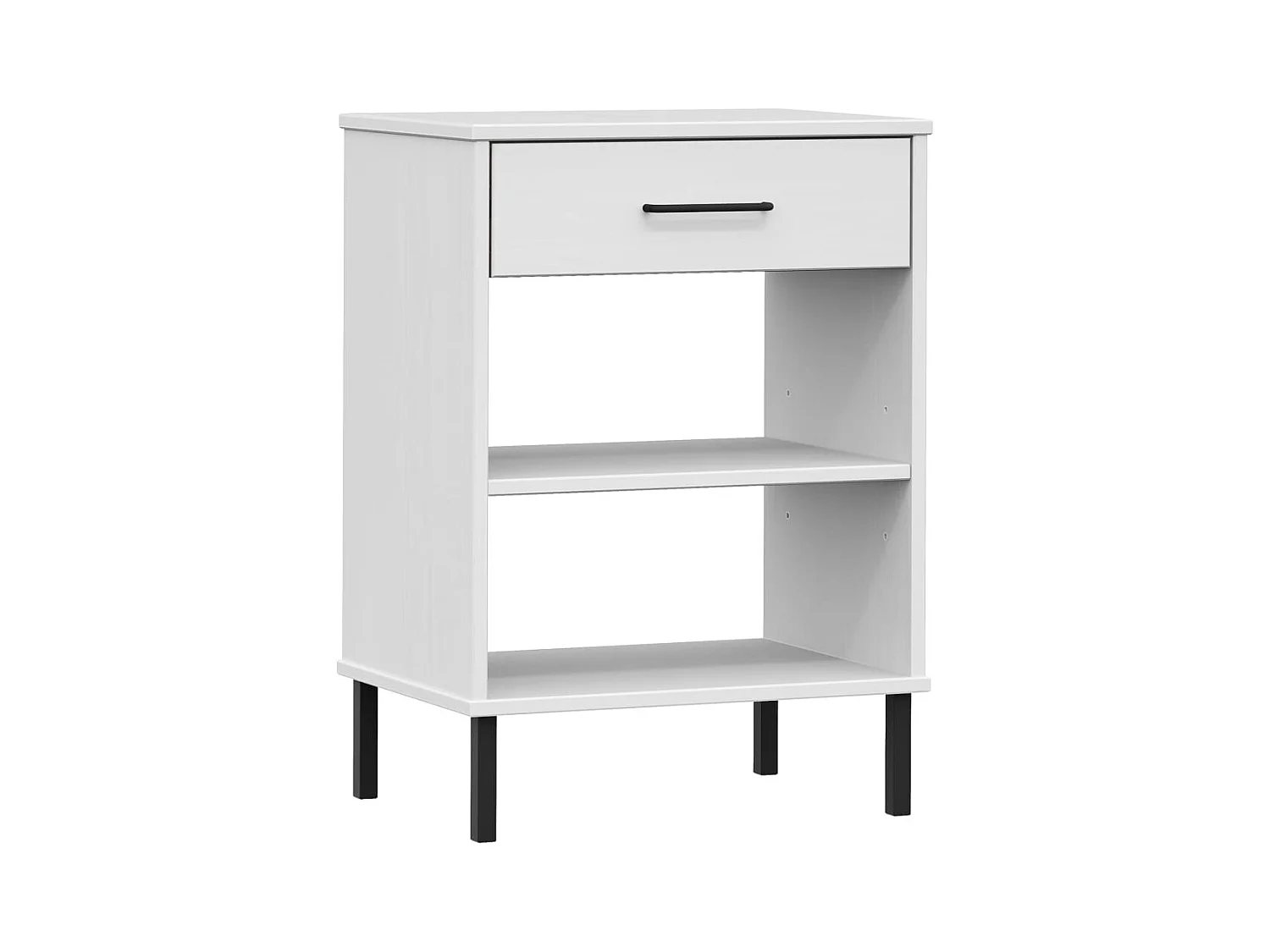 Consolekast met metalen poten Wit Massief grenenhout OSLO