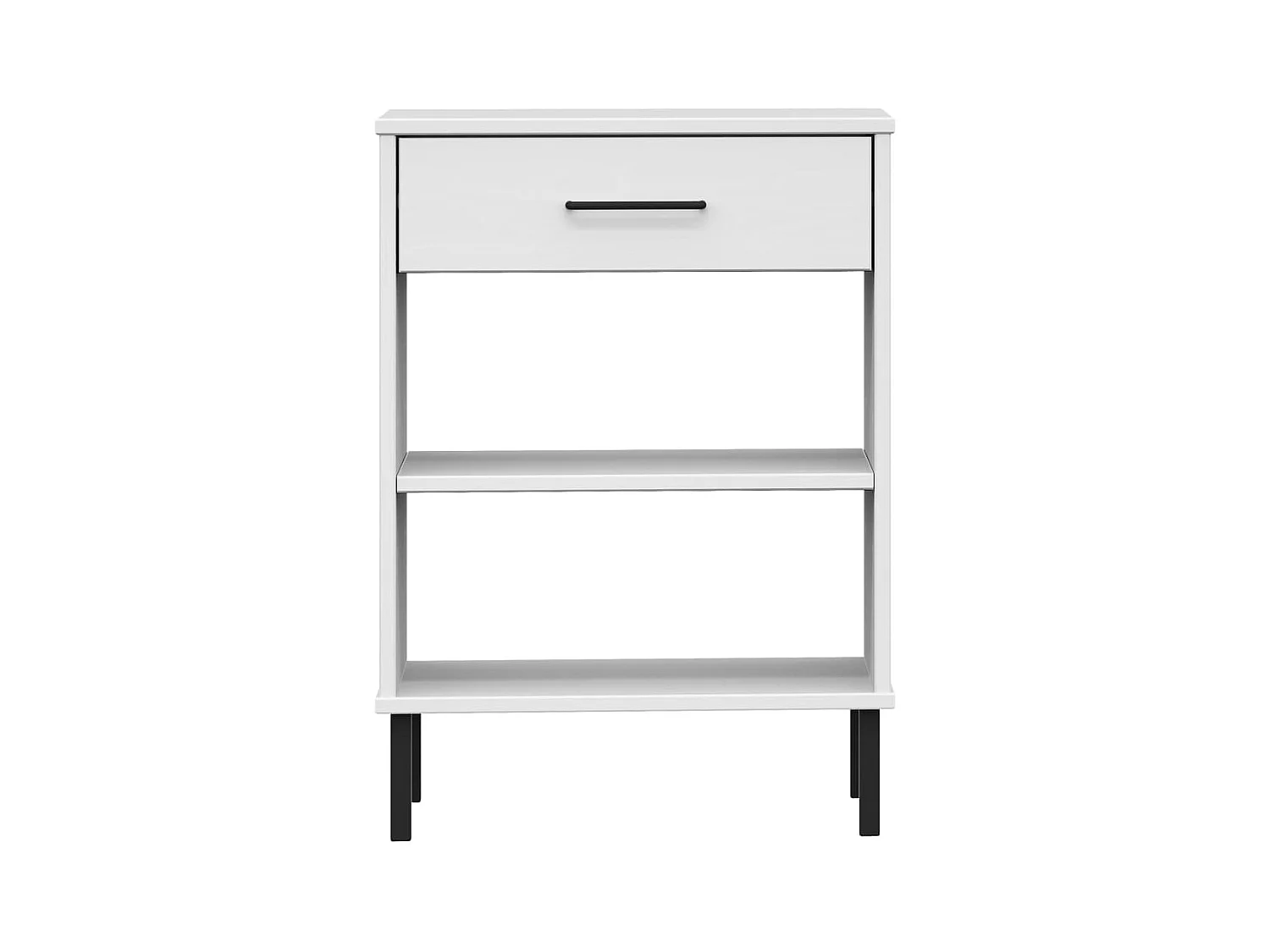 Consolekast met metalen poten Wit Massief grenenhout OSLO