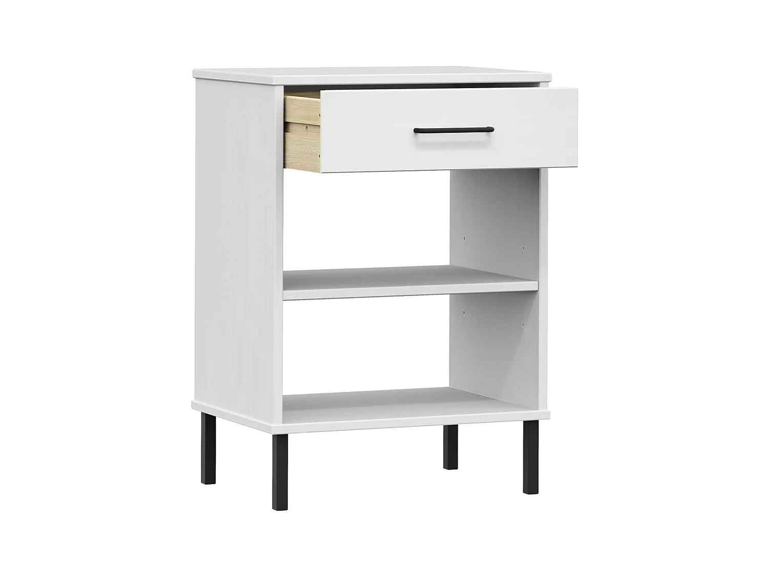 Consolekast met metalen poten Wit Massief grenenhout OSLO