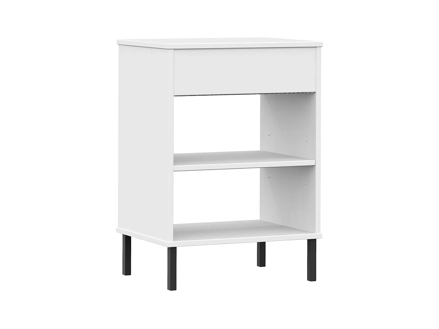 Consolekast met metalen poten Wit Massief grenenhout OSLO