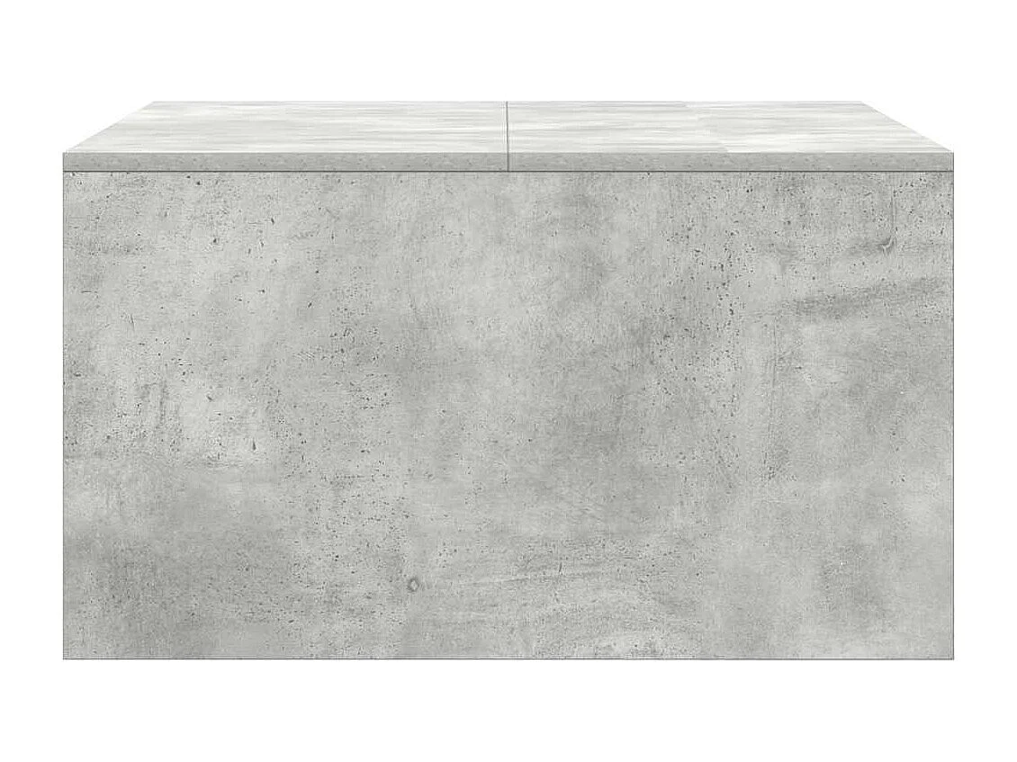 Mesa de centro gris hormigón con cajones 70,5x70x40 cm