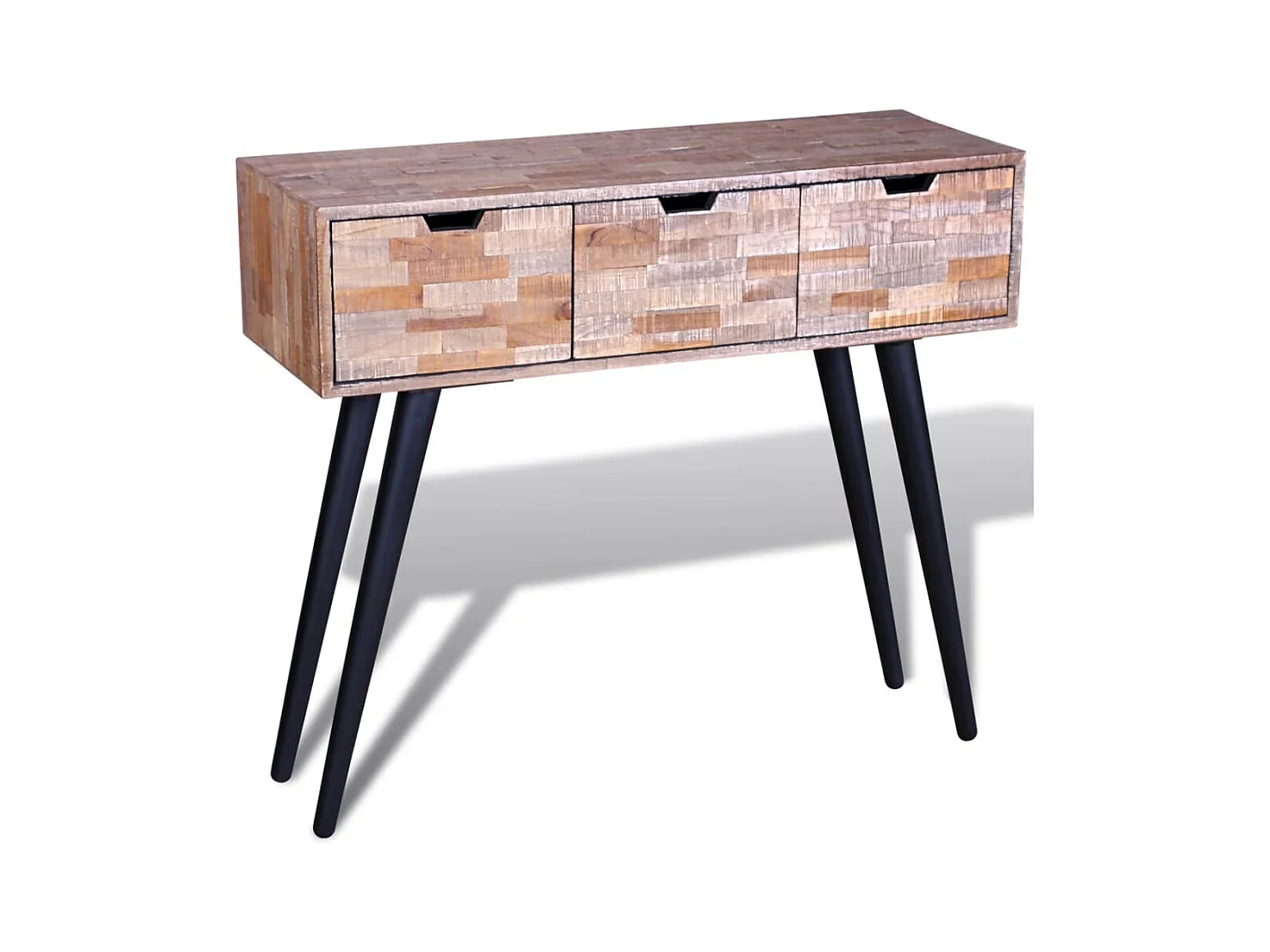 Table console avec 3 tiroirs Bois de teck recyclé