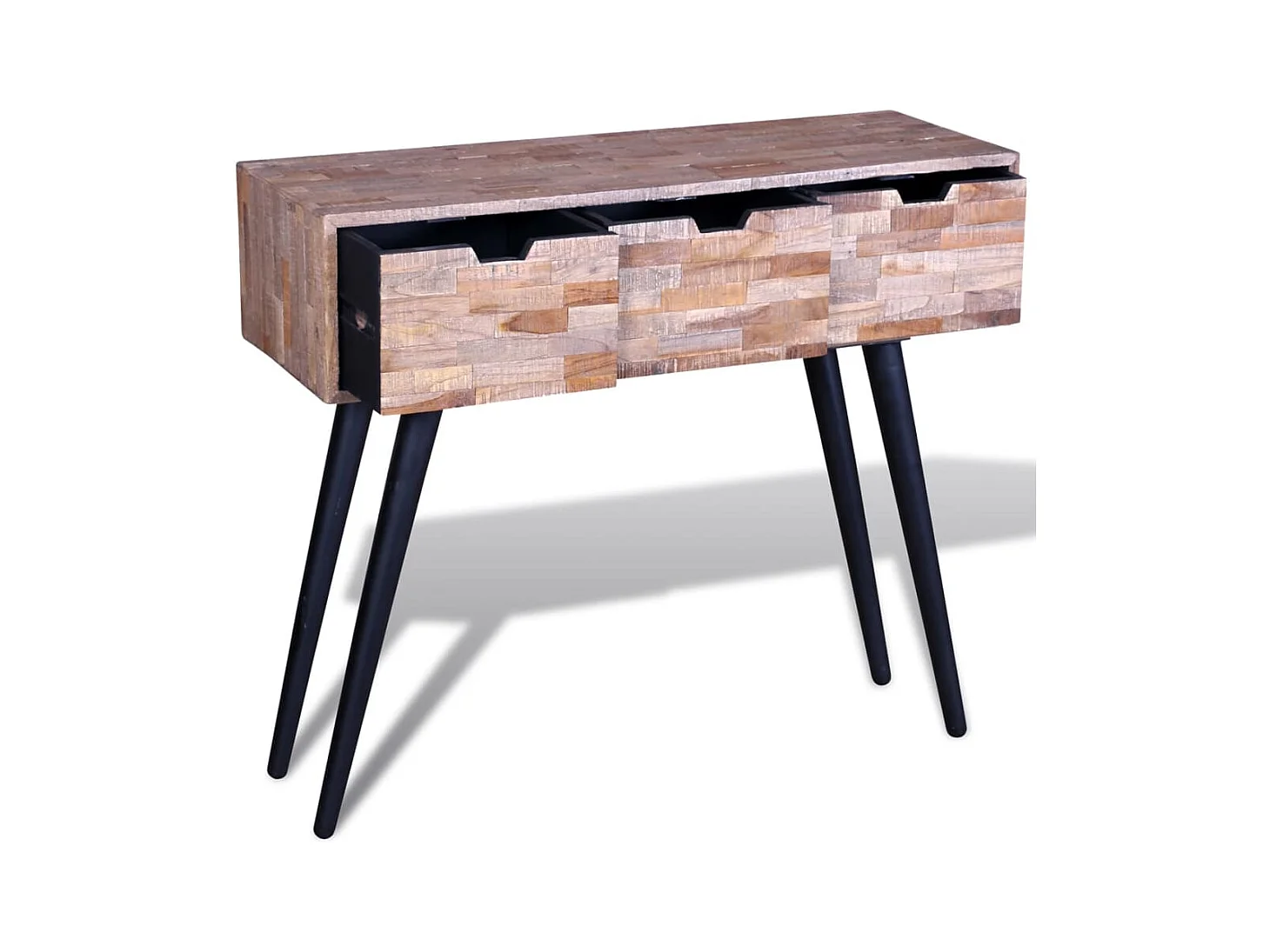 Table console avec 3 tiroirs Bois de teck recyclé
