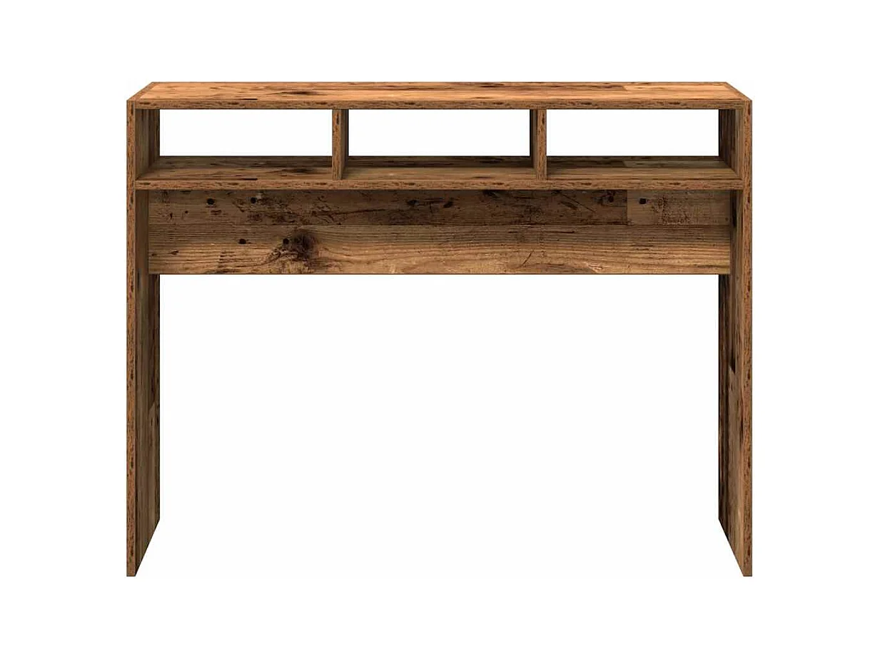 Table console vieux bois 105x30x80 cm bois d'ingénierie
