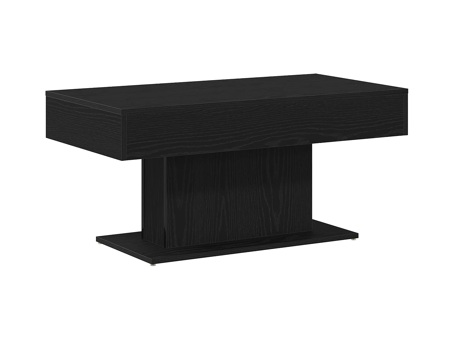 Table basse en bois noir 96x50x45 cm, en bois d'ingénierie
