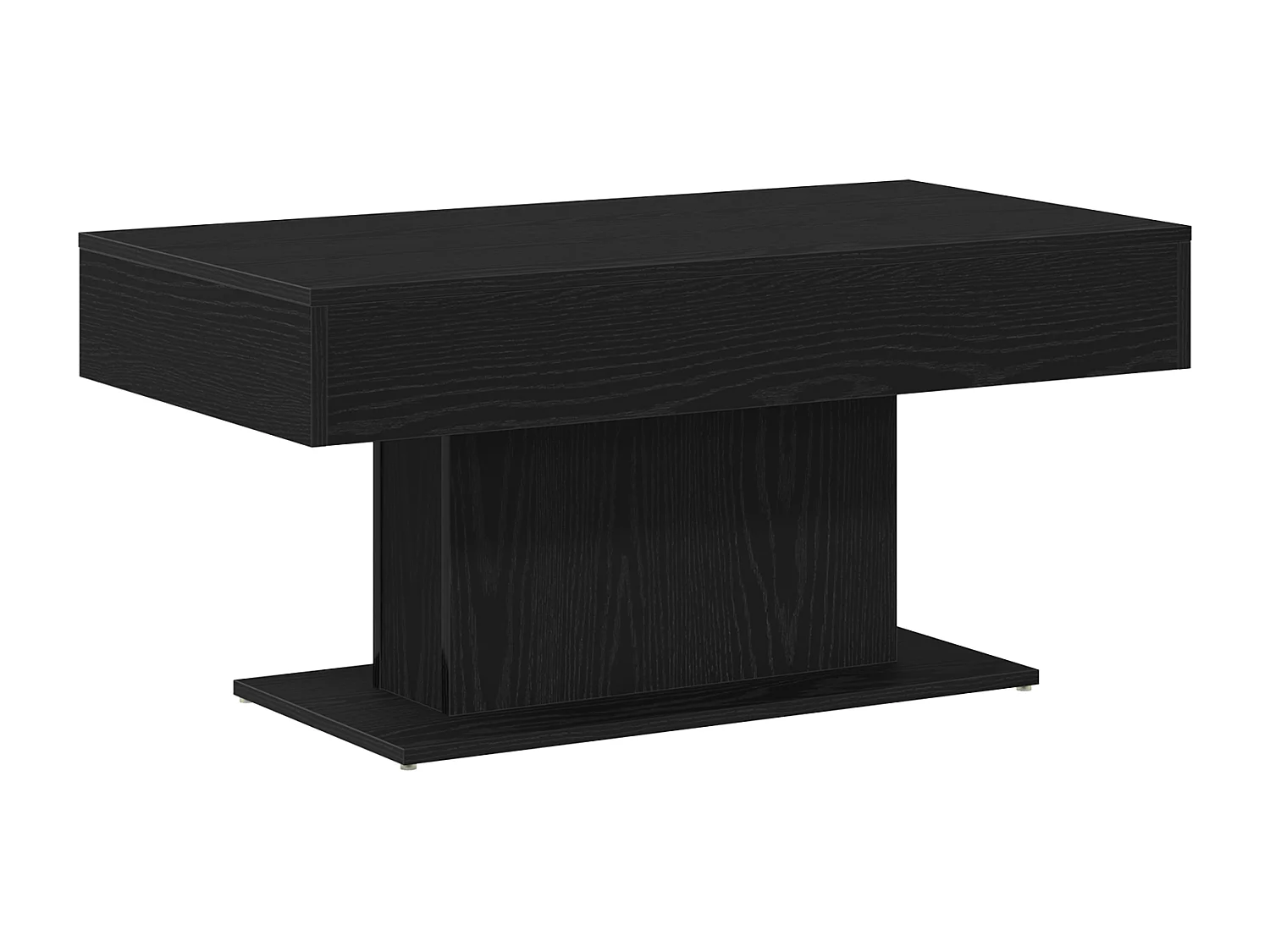 Table basse en bois noir 96x50x45 cm, en bois d'ingénierie