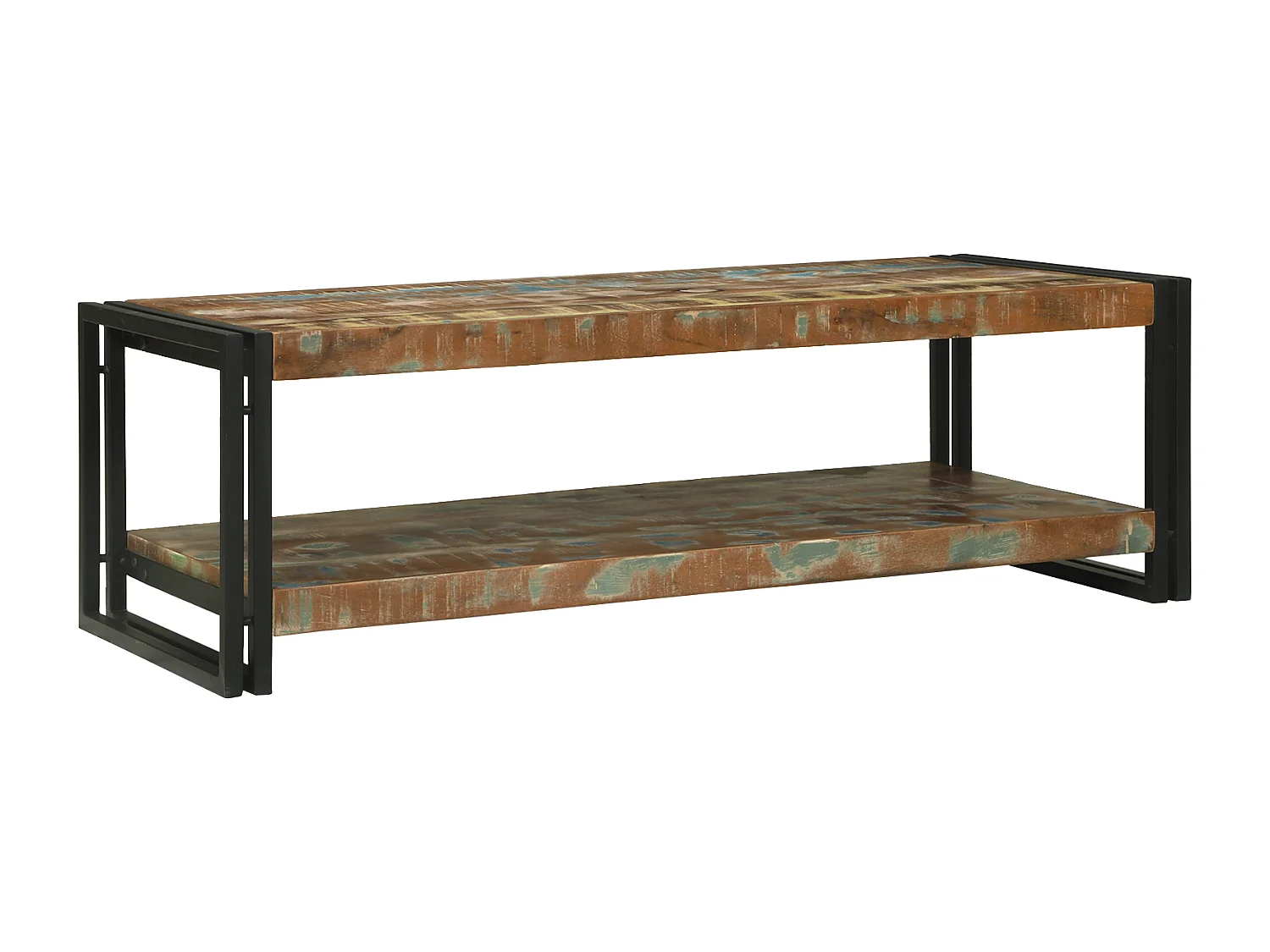 Table Basse Multicolore 120x50x38 cm Bois Massif Récupéré