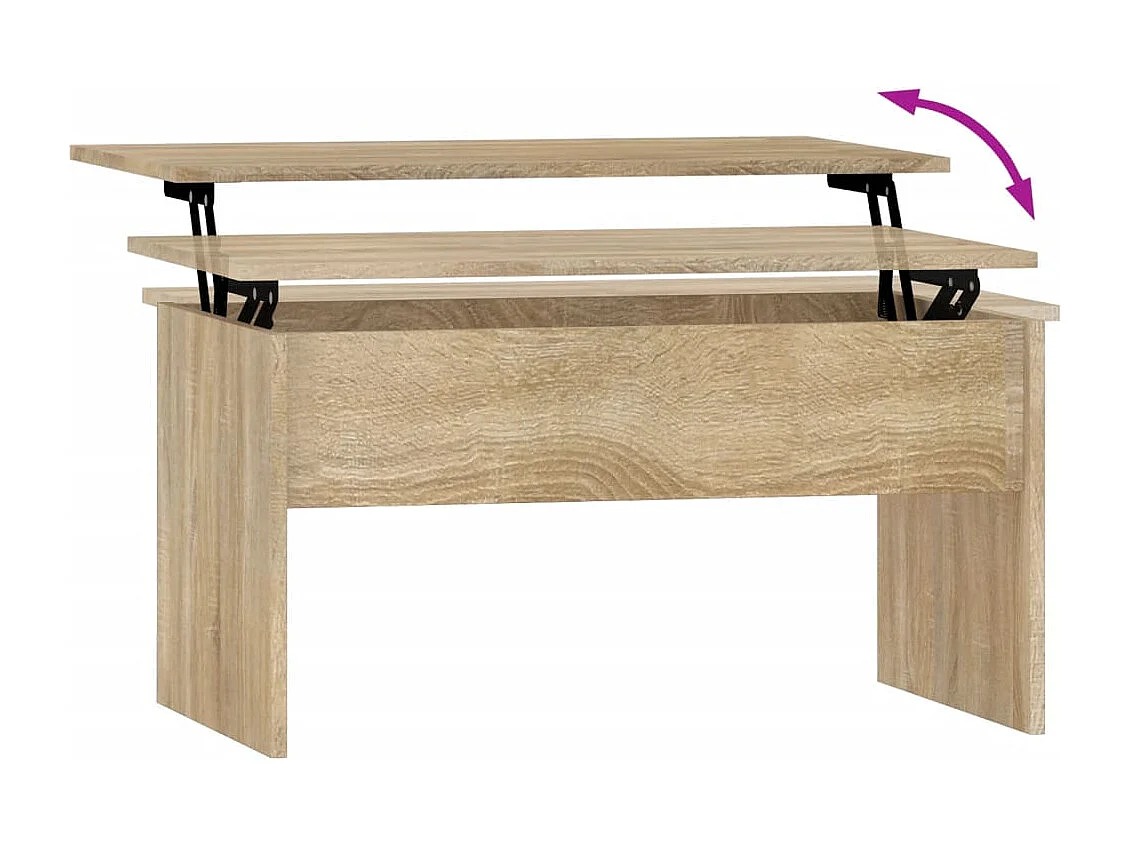 Table basse chêne sonoma 80x50,5x41,5 cm bois d'ingénierie