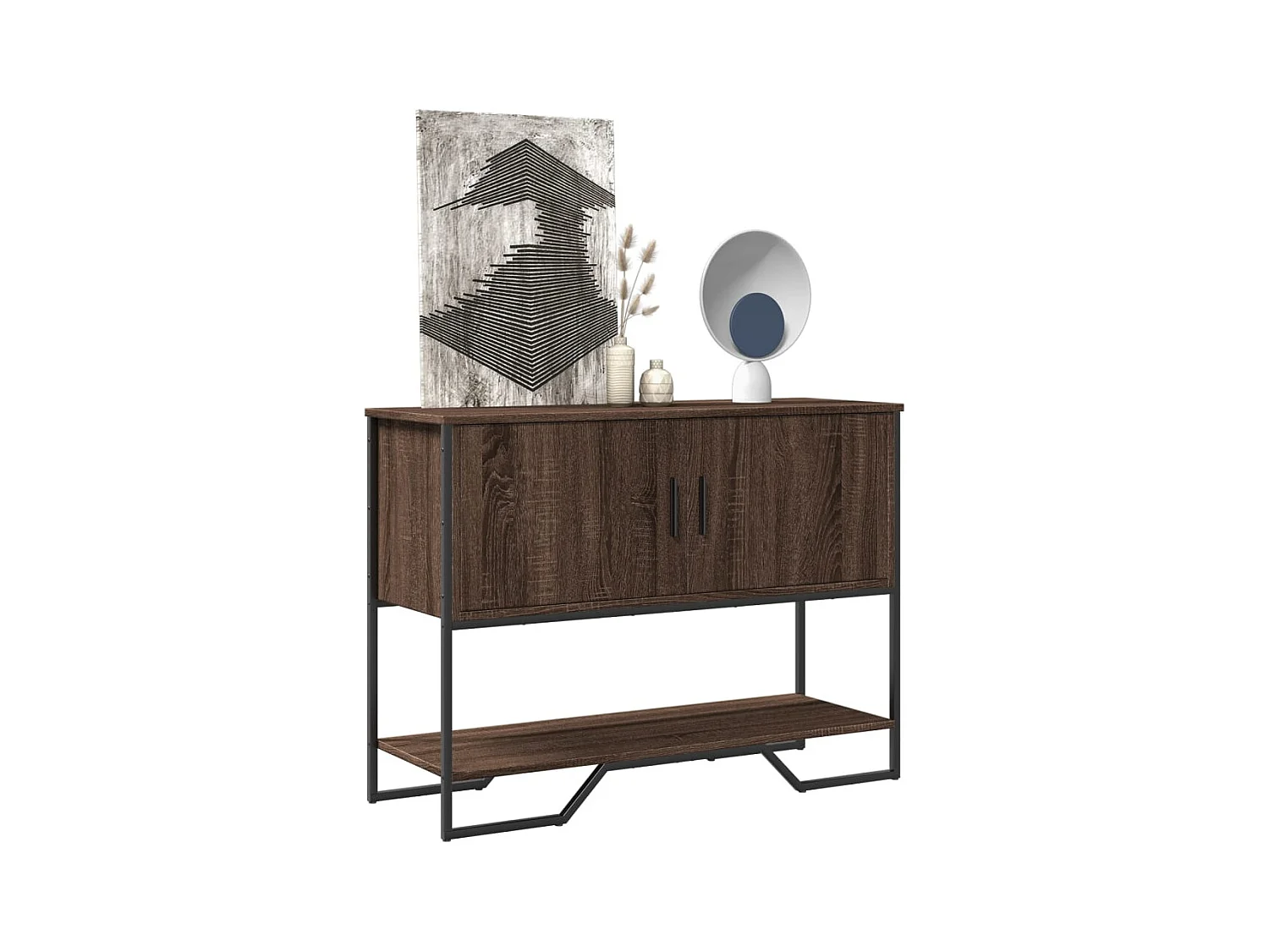 Table console chêne marron 100x35x74,5 cm bois d'ingénierie