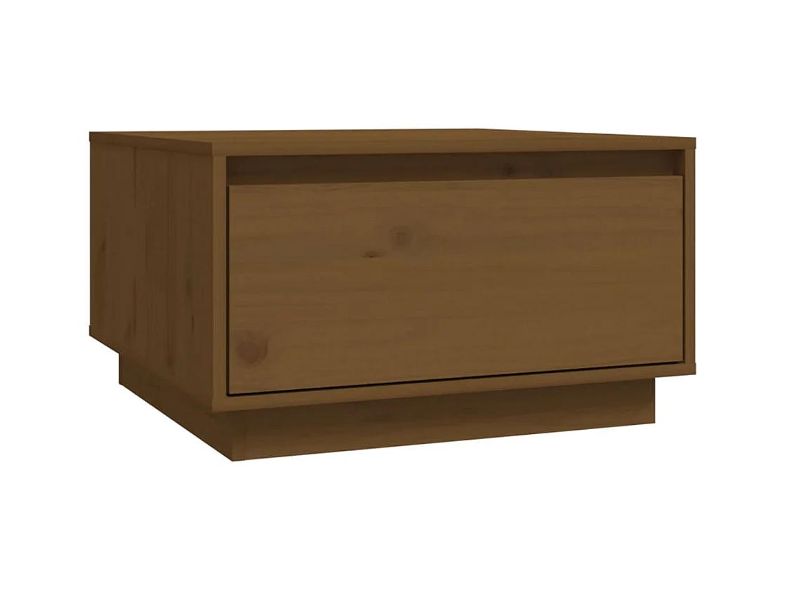 Tavolino da caffè color miele 55x56x32 cm in legno massello di pino