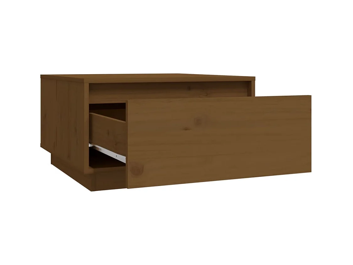 Tavolino da caffè color miele 55x56x32 cm in legno massello di pino