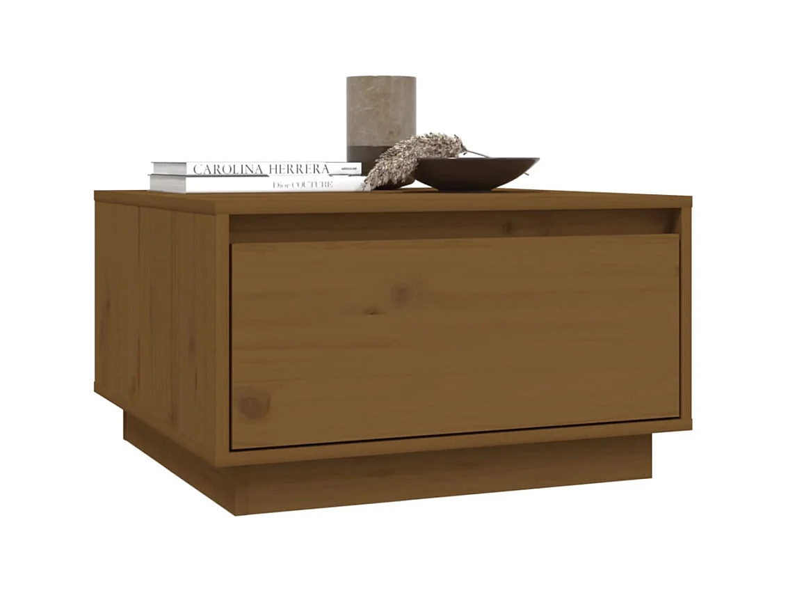 Tavolino da caffè color miele 55x56x32 cm in legno massello di pino