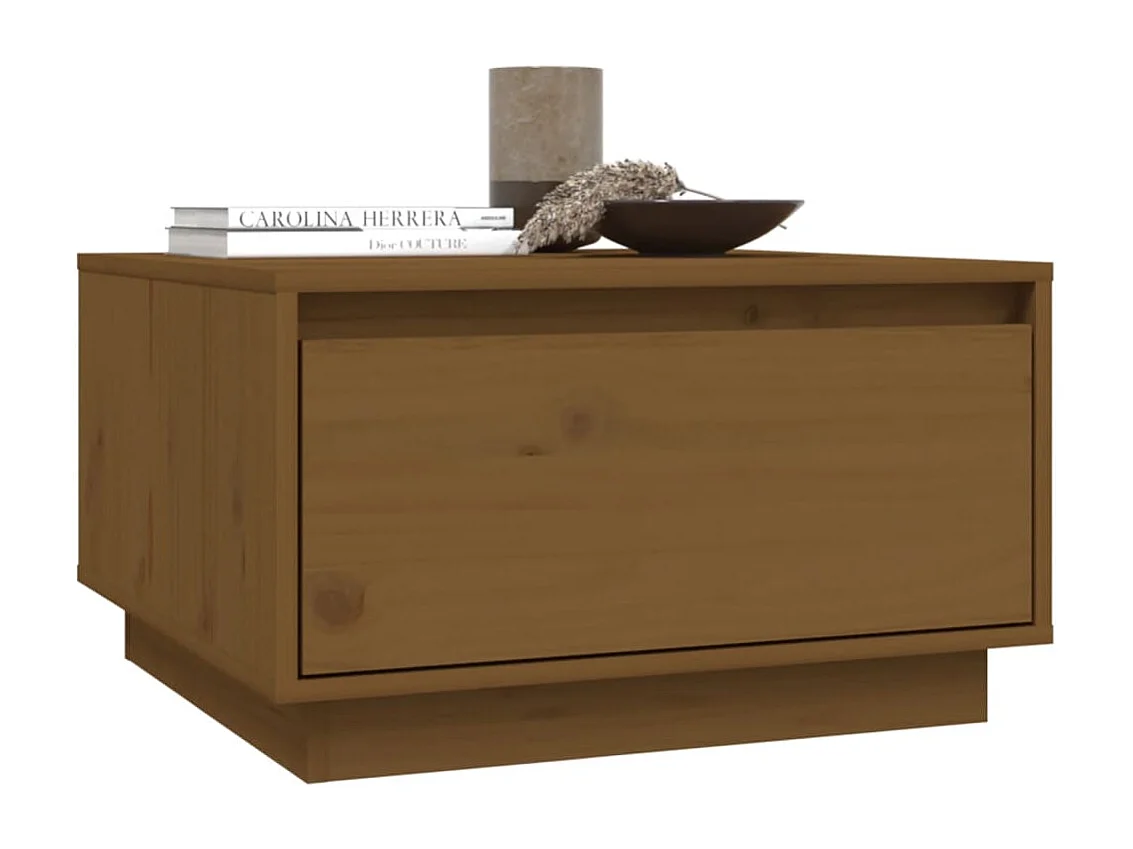 Honigbrauner Couchtisch 55x56x32 cm Massivholz Kiefer