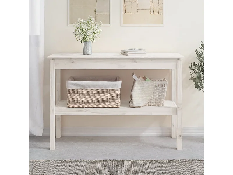Consoletafel Wit 110x40x75 cm Massief grenenhout