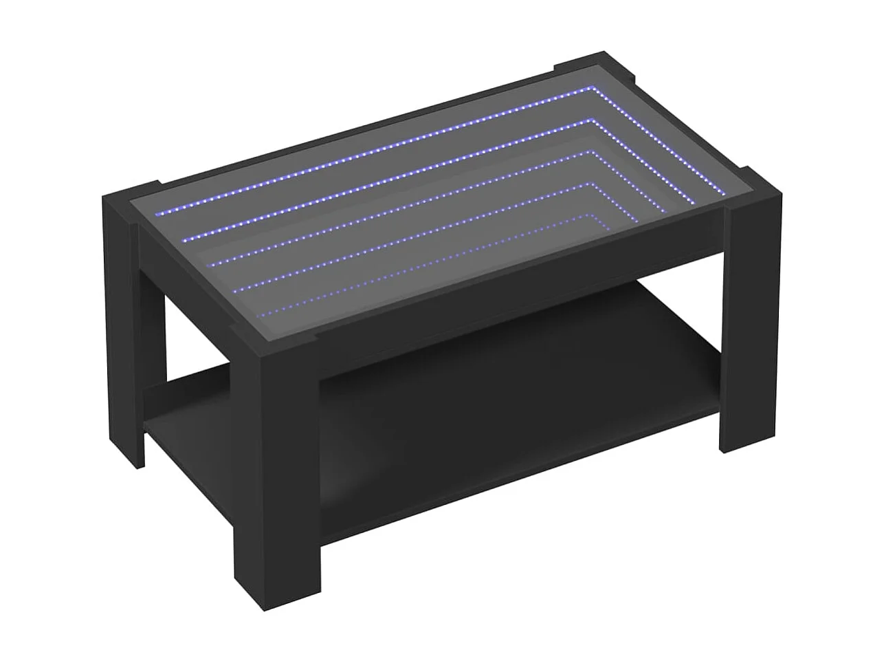 Table basse avec LED noir 93x53x45 cm bois d'ingénierie