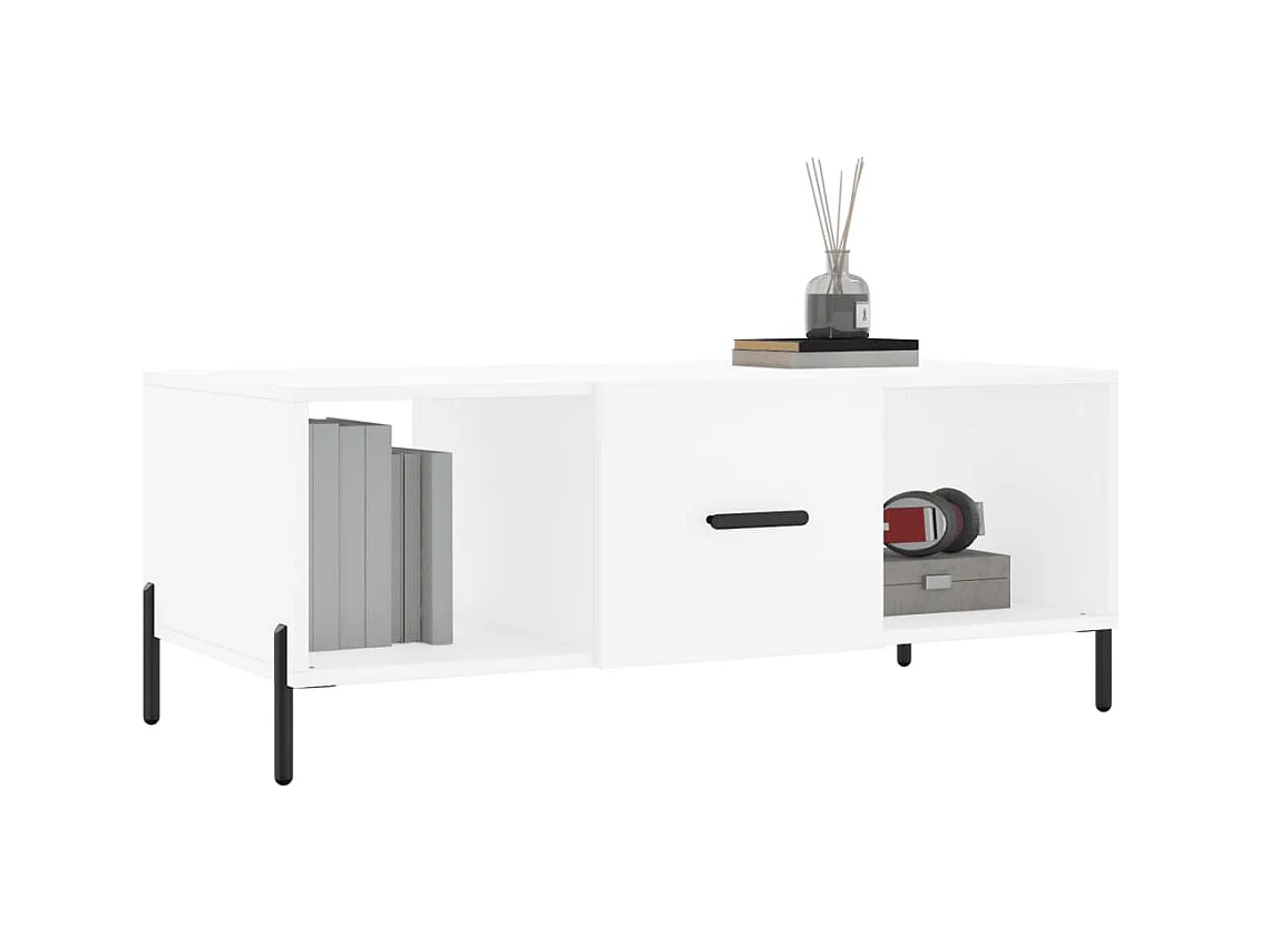 Table basse blanc 102x50x40 cm bois d'ingénierie