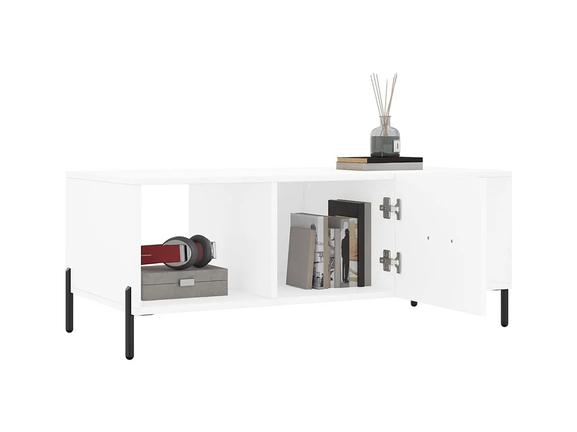 Table basse blanc 102x50x40 cm bois d'ingénierie