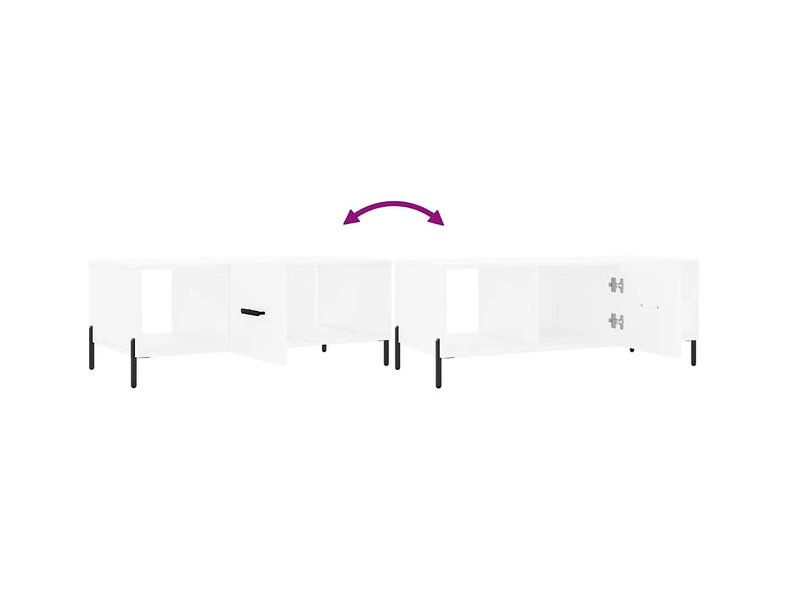 Table basse blanc 102x50x40 cm bois d'ingénierie