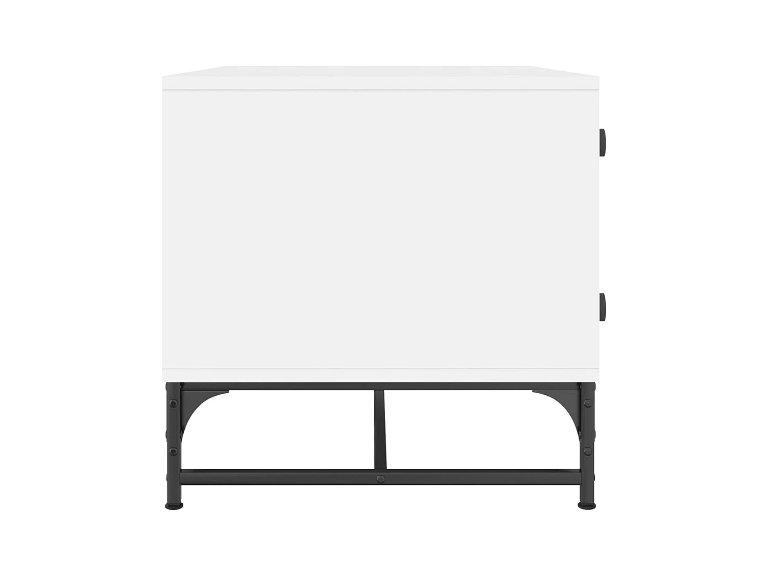 Table basse avec portes en verre blanc 68,5x50x50 cm