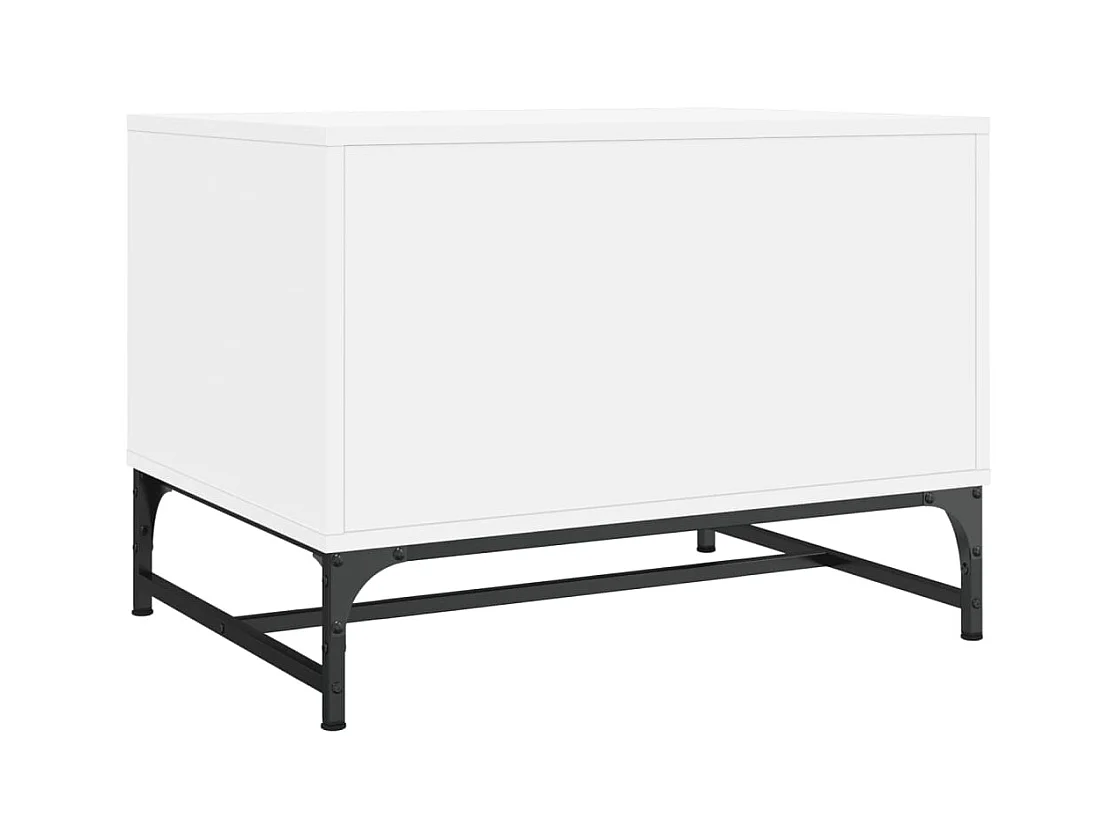 Table basse avec portes en verre blanc 68,5x50x50 cm