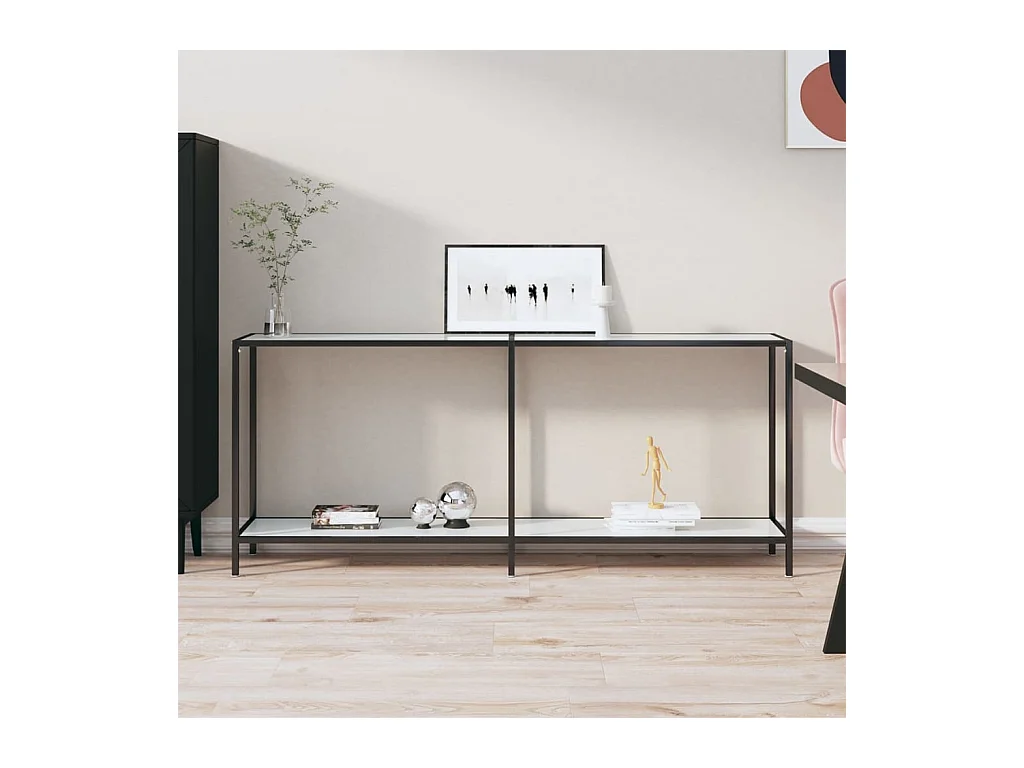 Table console Blanc 180x35x75,5 cm Verre trempé