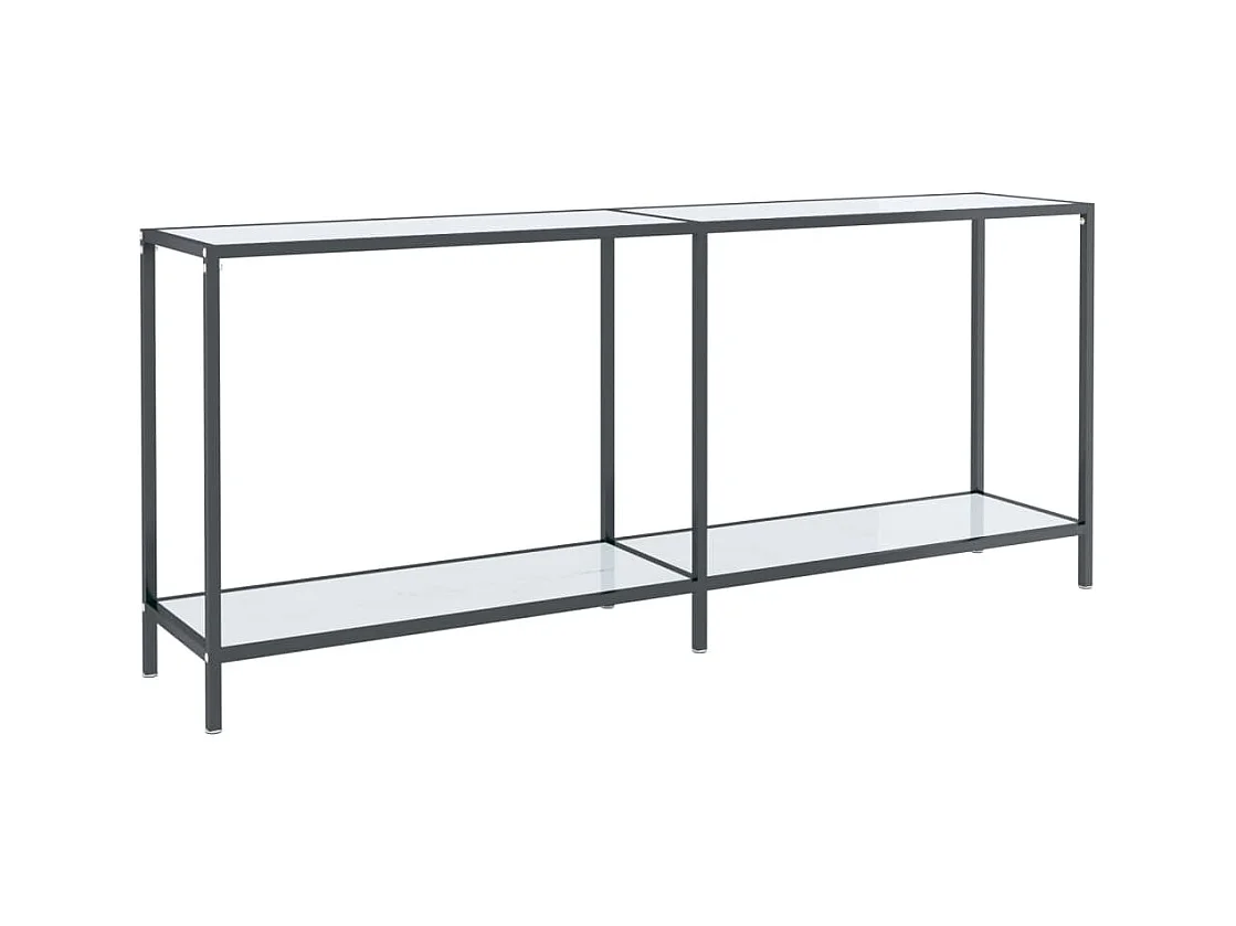 Table console Blanc 180x35x75,5 cm Verre trempé