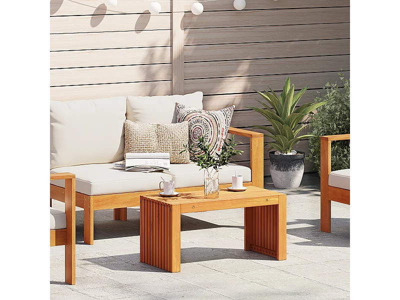 Mesa de centro de jardín 70x35x35 cm Madera maciza de acacia