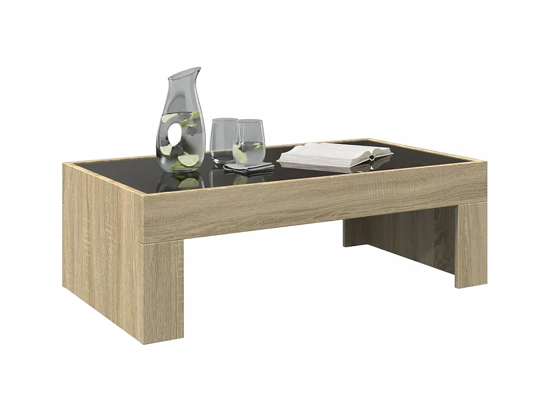 Table basse avec LED infini chêne sonoma 90x50x30 cm