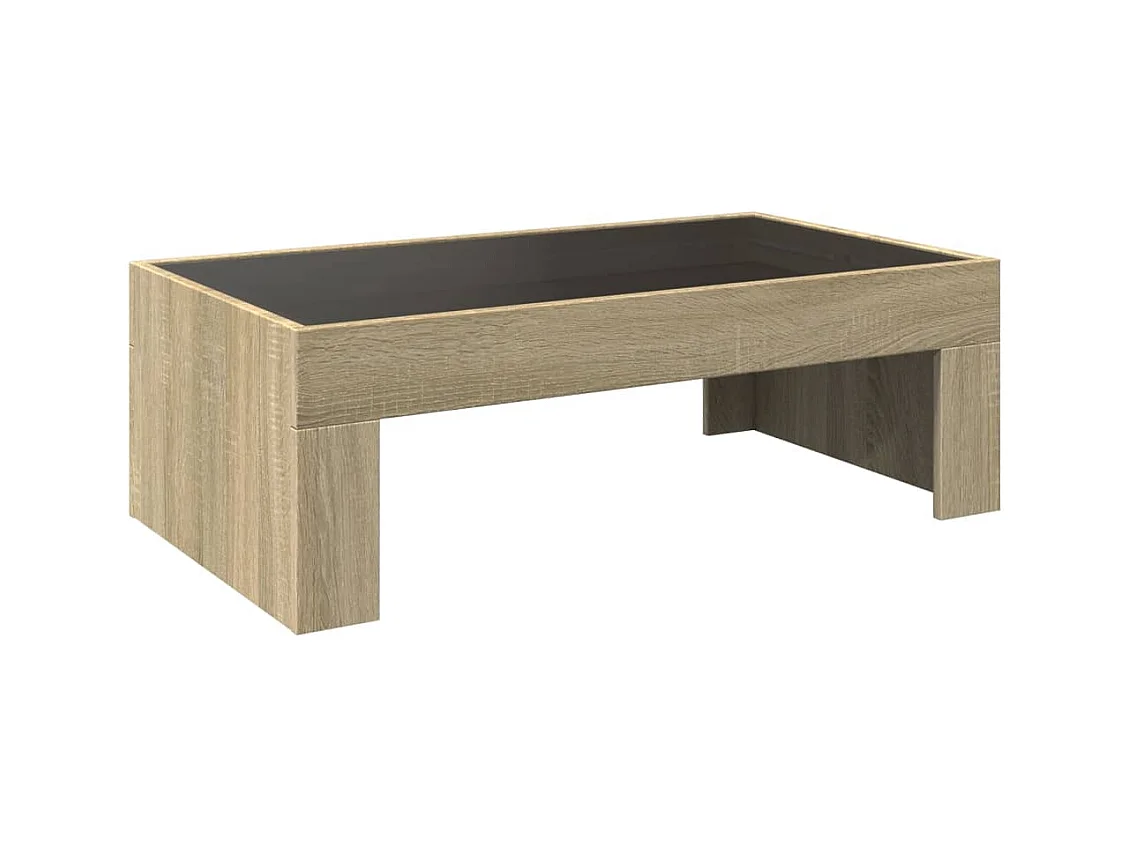 Table basse avec LED infini chêne sonoma 90x50x30 cm