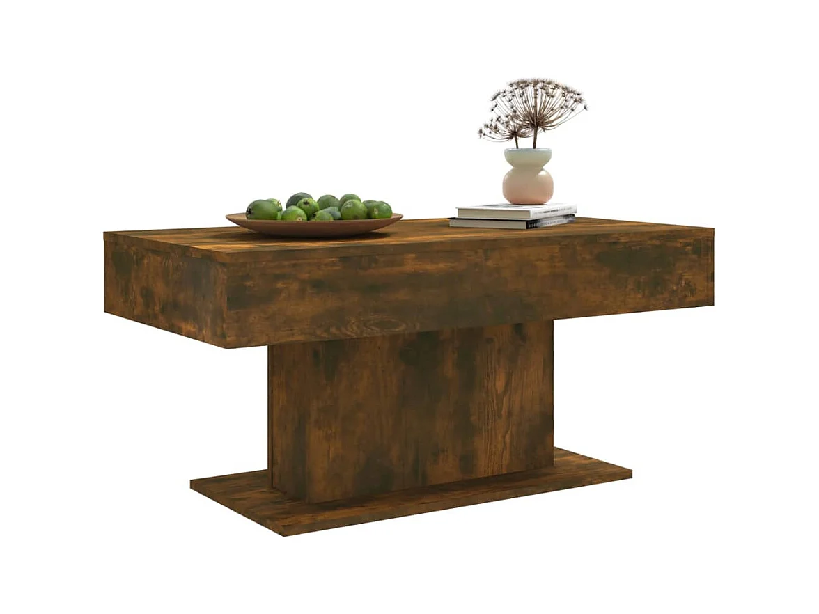 Mesa de centro de roble ahumado 96x50x45 cm Madera de ingeniería