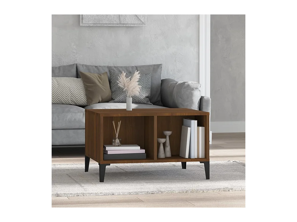 Table basse Chêne marron 60x50x36,5 cm Bois d'ingénierie