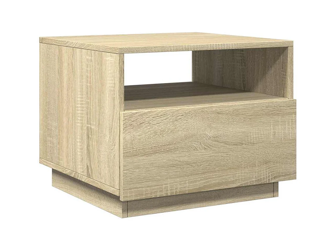Table basse avec lumières LED chêne sonoma 50x49x40 cm