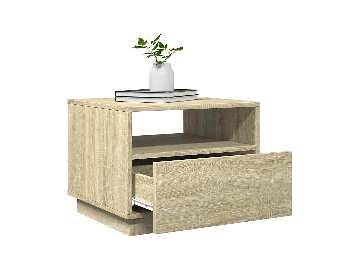 Table basse avec lumières LED chêne sonoma 50x49x40 cm