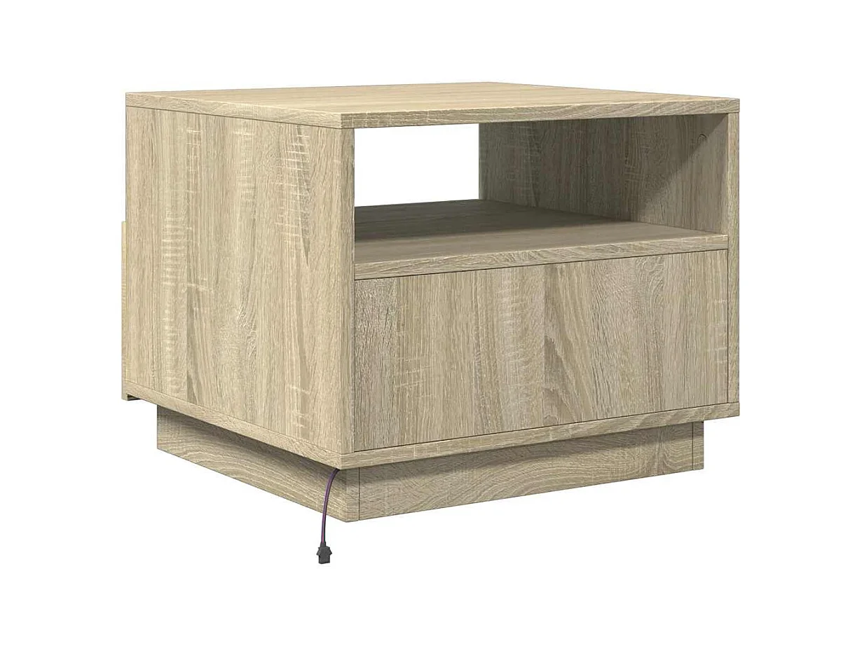 Table basse avec lumières LED chêne sonoma 50x49x40 cm