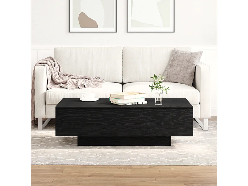 Salontafel Zwarte eik 100x30x36,5 cm Bewerkt hout