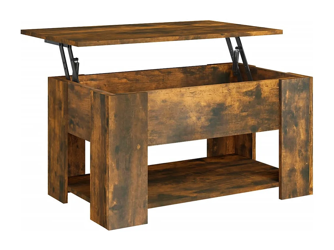Tavolino da caffè in rovere affumicato 79x49x41 cm in legno ingegnerizzato