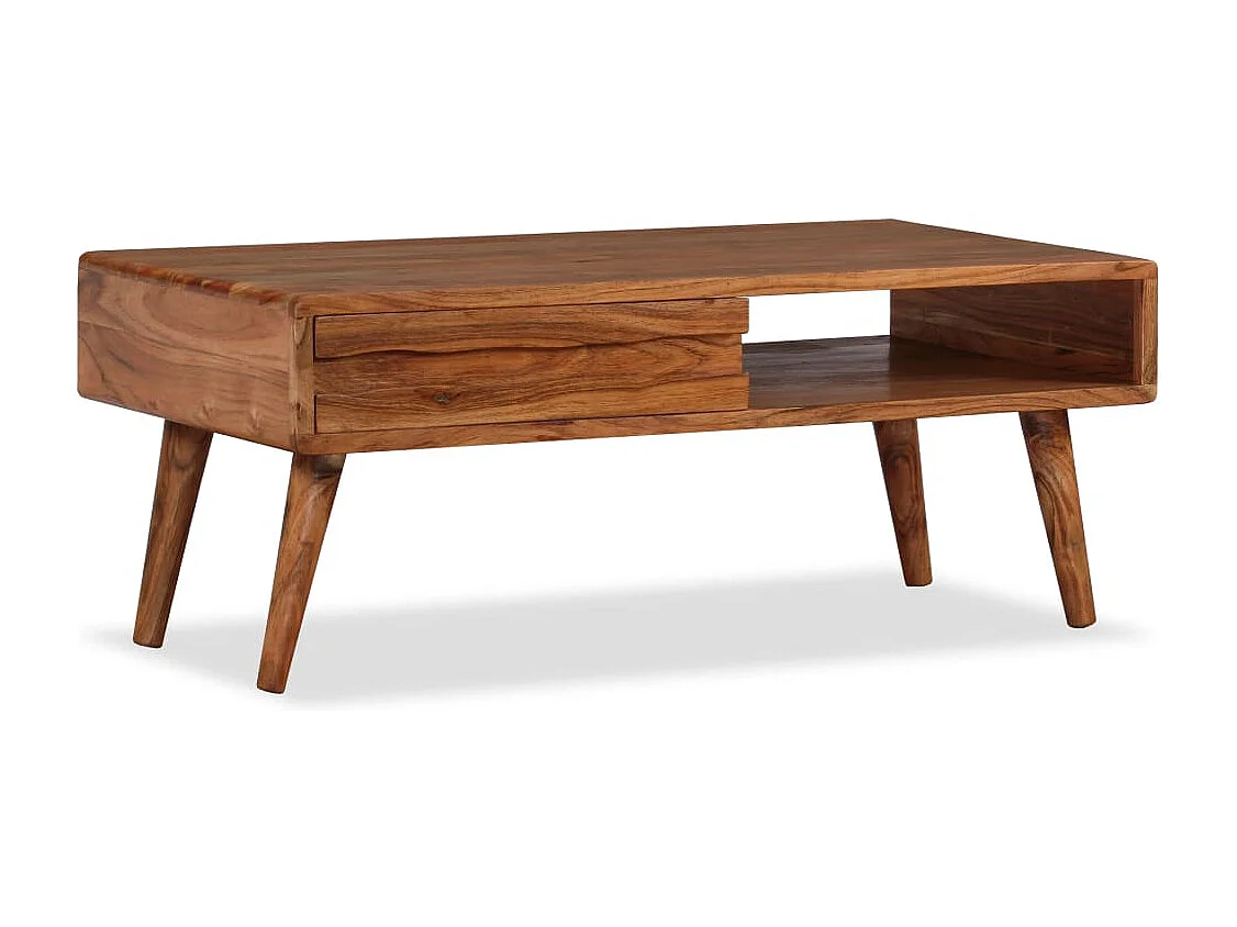 Couchtisch aus Massivholz mit geschnitzter Schublade 100x50x40 cm