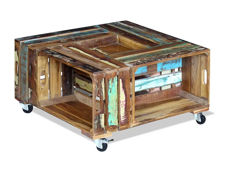 Salontafel Massief gerecycled hout 70x70x35 cm