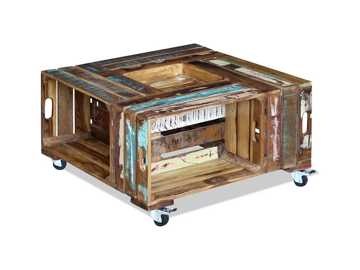 Salontafel Massief gerecycled hout 70x70x35 cm