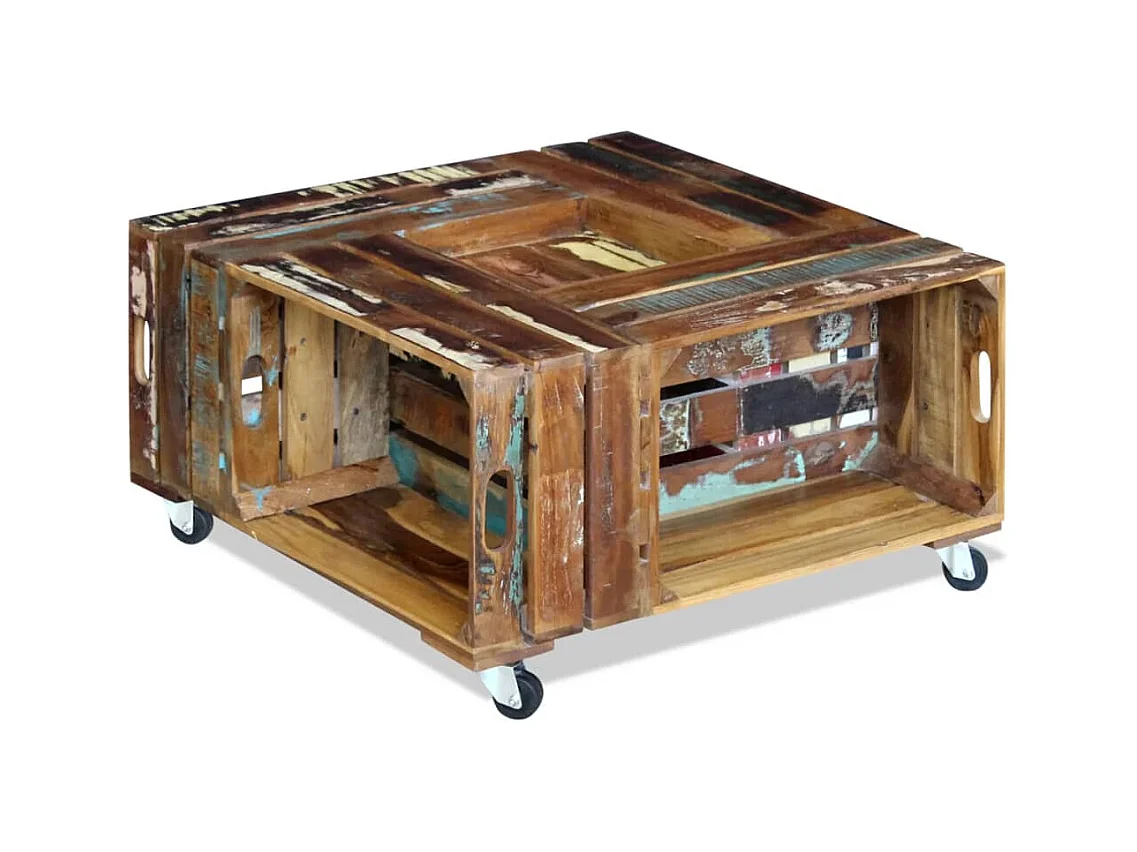 Salontafel Massief gerecycled hout 70x70x35 cm