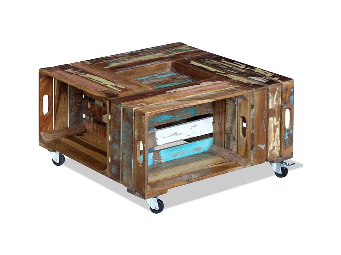 Salontafel Massief gerecycled hout 70x70x35 cm