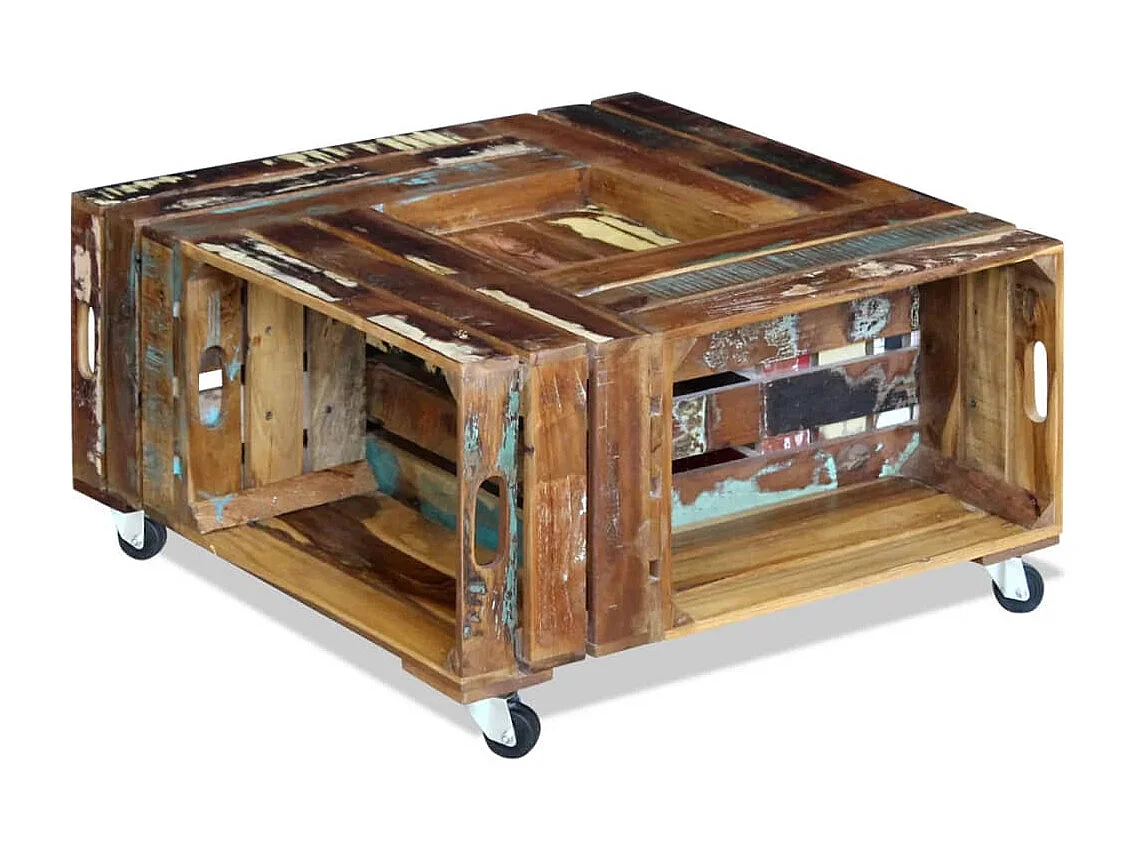 Salontafel Massief gerecycled hout 70x70x35 cm