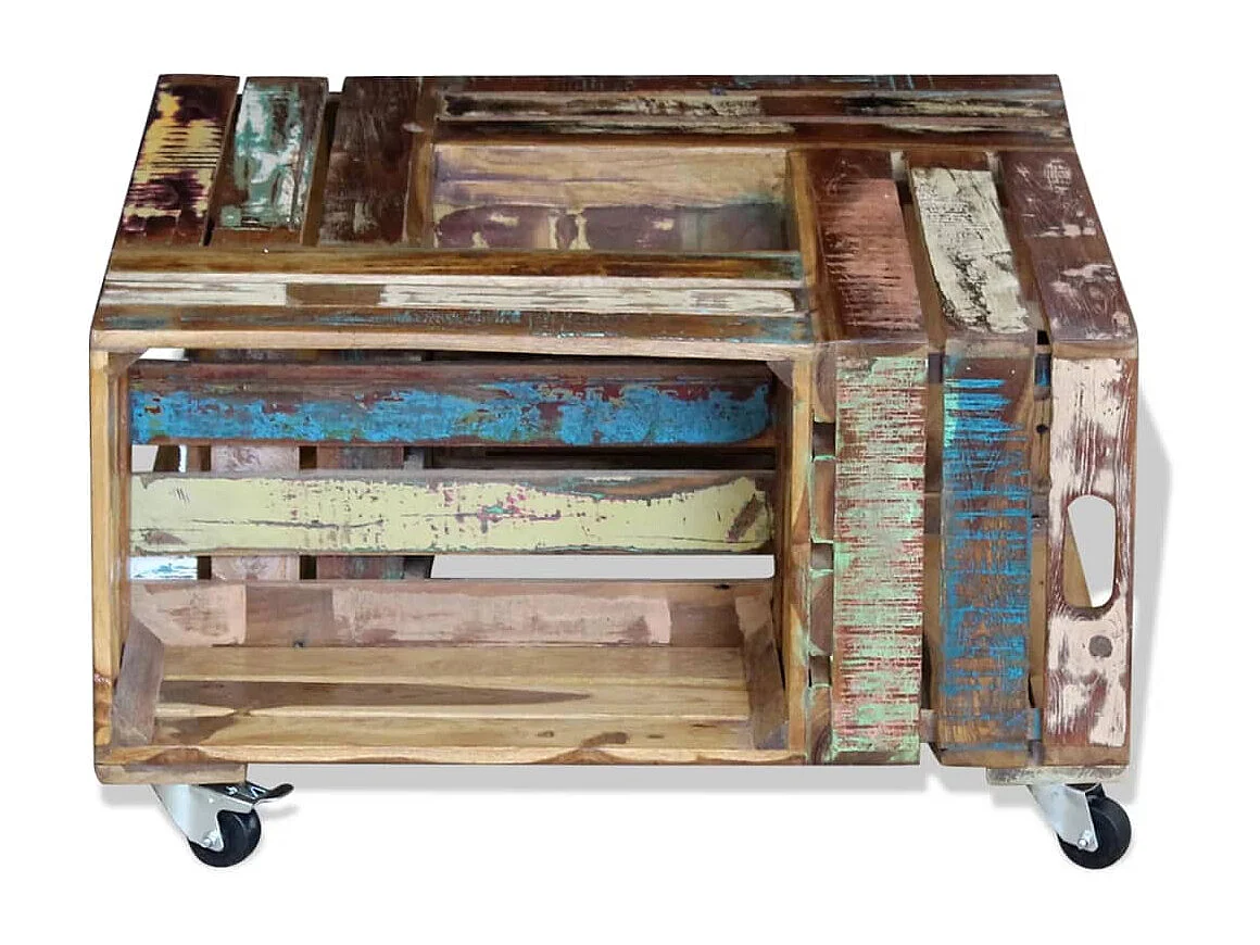 Salontafel Massief gerecycled hout 70x70x35 cm