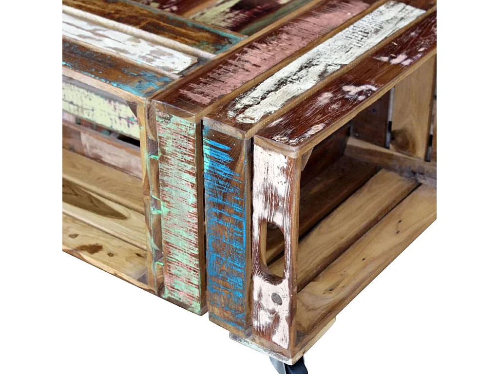 Salontafel Massief gerecycled hout 70x70x35 cm