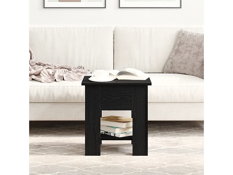 Tavolino da caffè in rovere nero 40x40x42 cm in legno ingegnerizzato