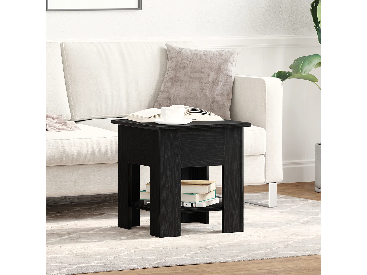 Couchtisch aus schwarzer Eiche, 40 x 40 x 42 cm, Holzwerkstoff