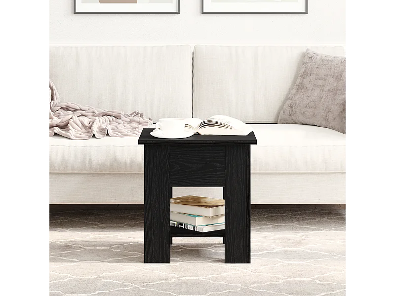 Couchtisch aus schwarzer Eiche, 40 x 40 x 42 cm, Holzwerkstoff